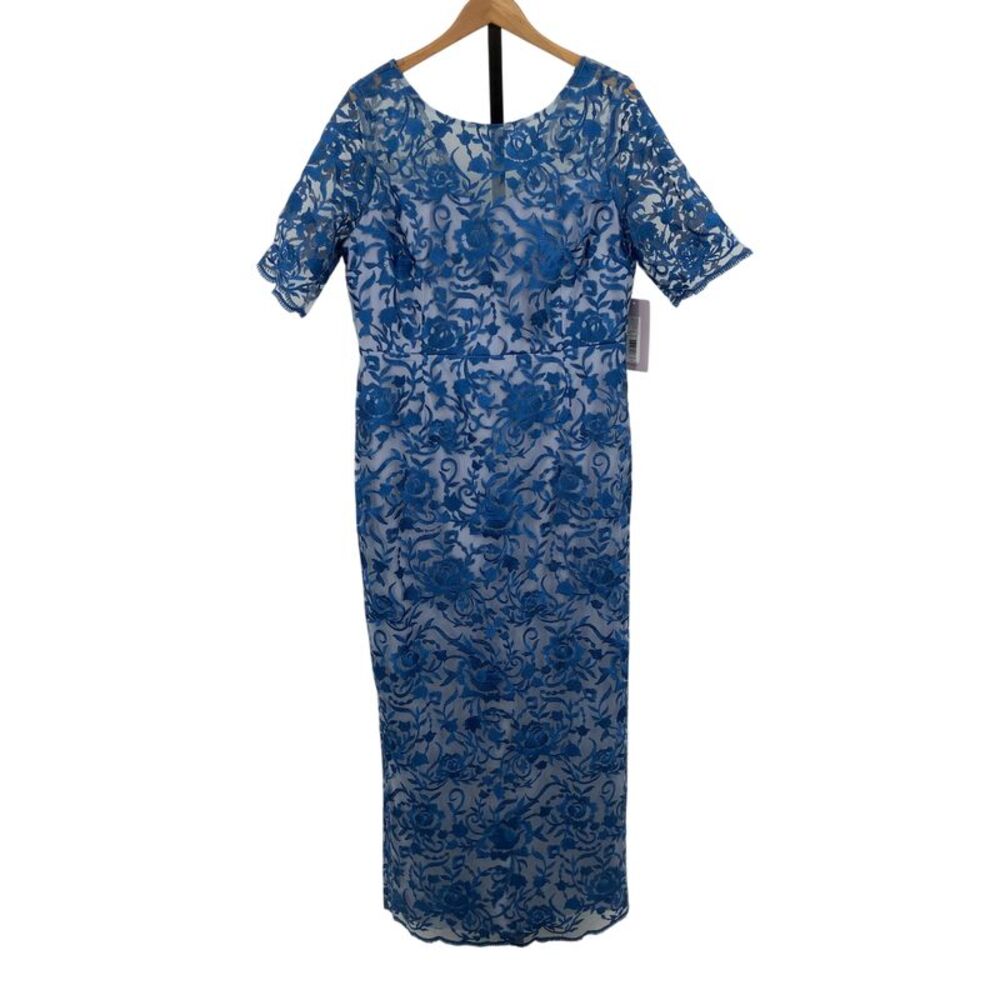 JS Collections Soutache Midi Cocktail Dress Blue 18